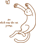 飛び猫(茶) ジャンプ猫 イラスト Tシャツ